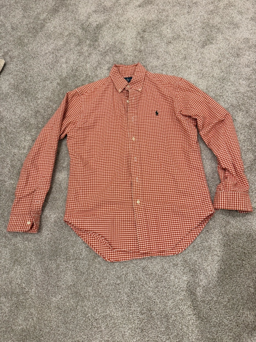 Ralph Lauren Orange Gingham Button-Down Shirt - Men